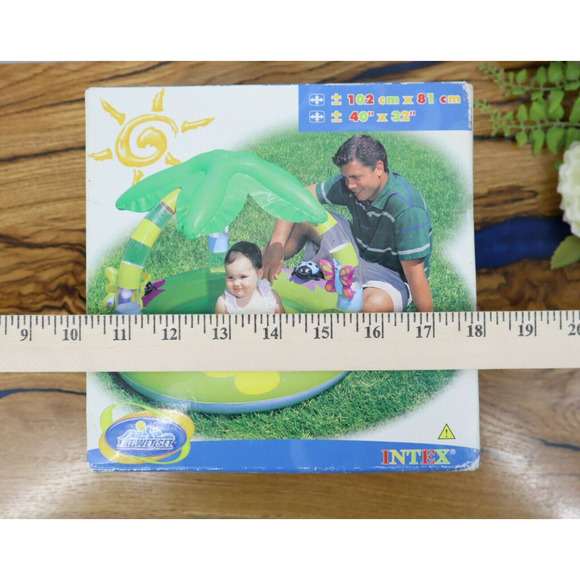 Retro Intex The Wet Set Tropical Vinyl Inflatable Baby Pool New Old Stock SEALED - Picture 7 of 7